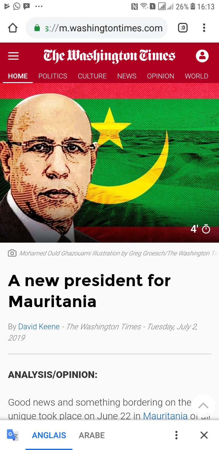 صحيفة “وشنطن تايمز” الأمريكية تنشر  ملفا عن الرئيس الموريتاني المنتخب (تفاصيل )