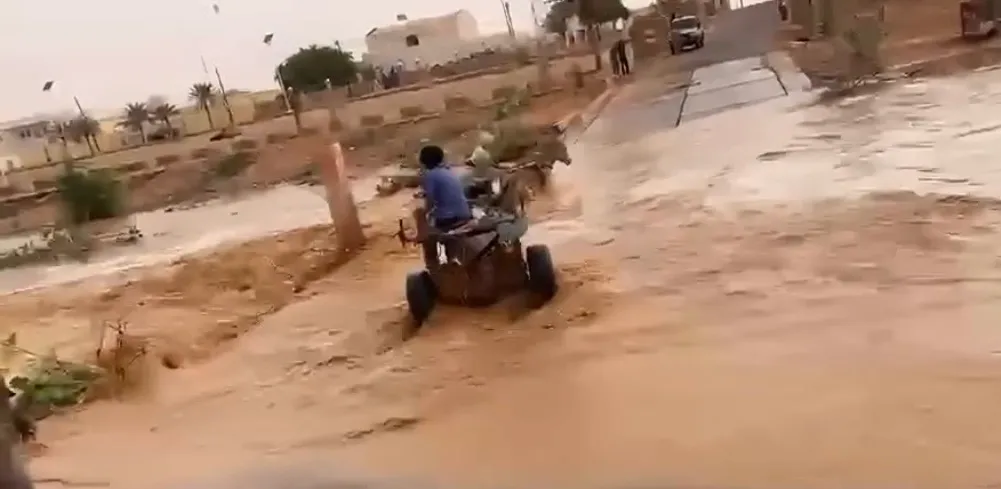 نجاة قائد عربة جرفتها السيول في ولاية تكانت